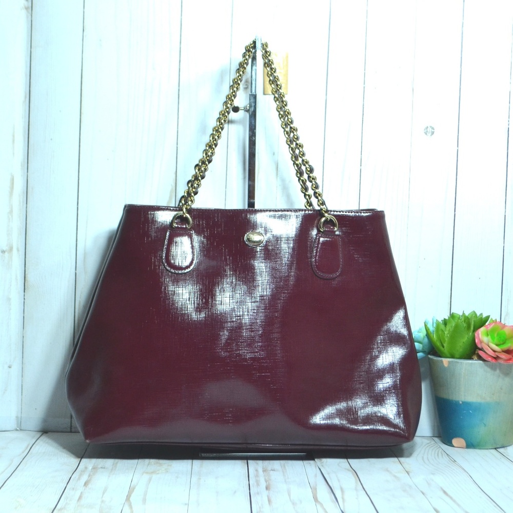 Coach F31752 Peyton Chain Handbag Leather Tote Bag